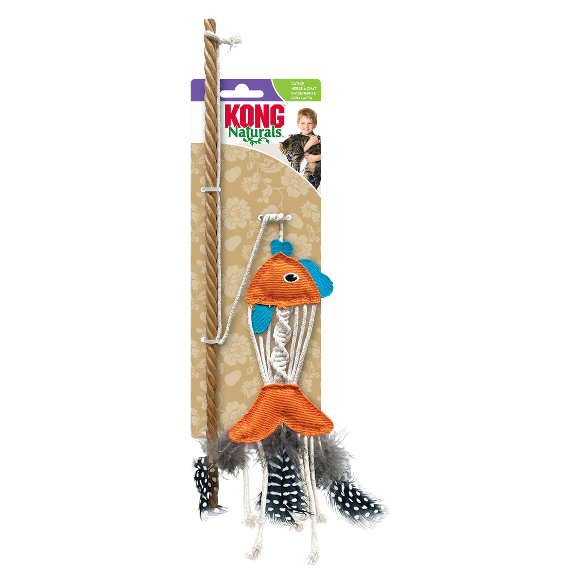Udica pre mačky KONG Naturals Teaser Fish