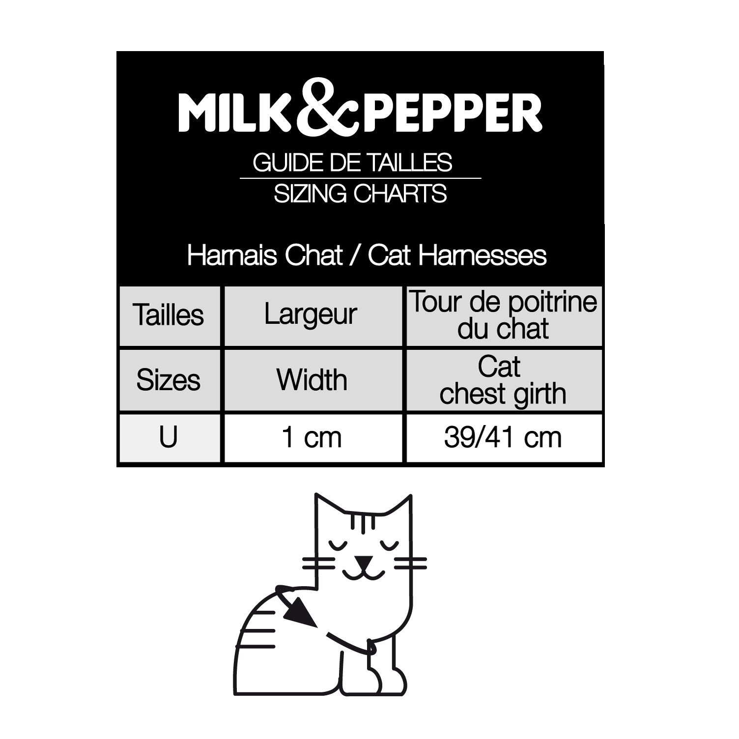 Postroj pre mačky Milk&Pepper Stardust – čierna