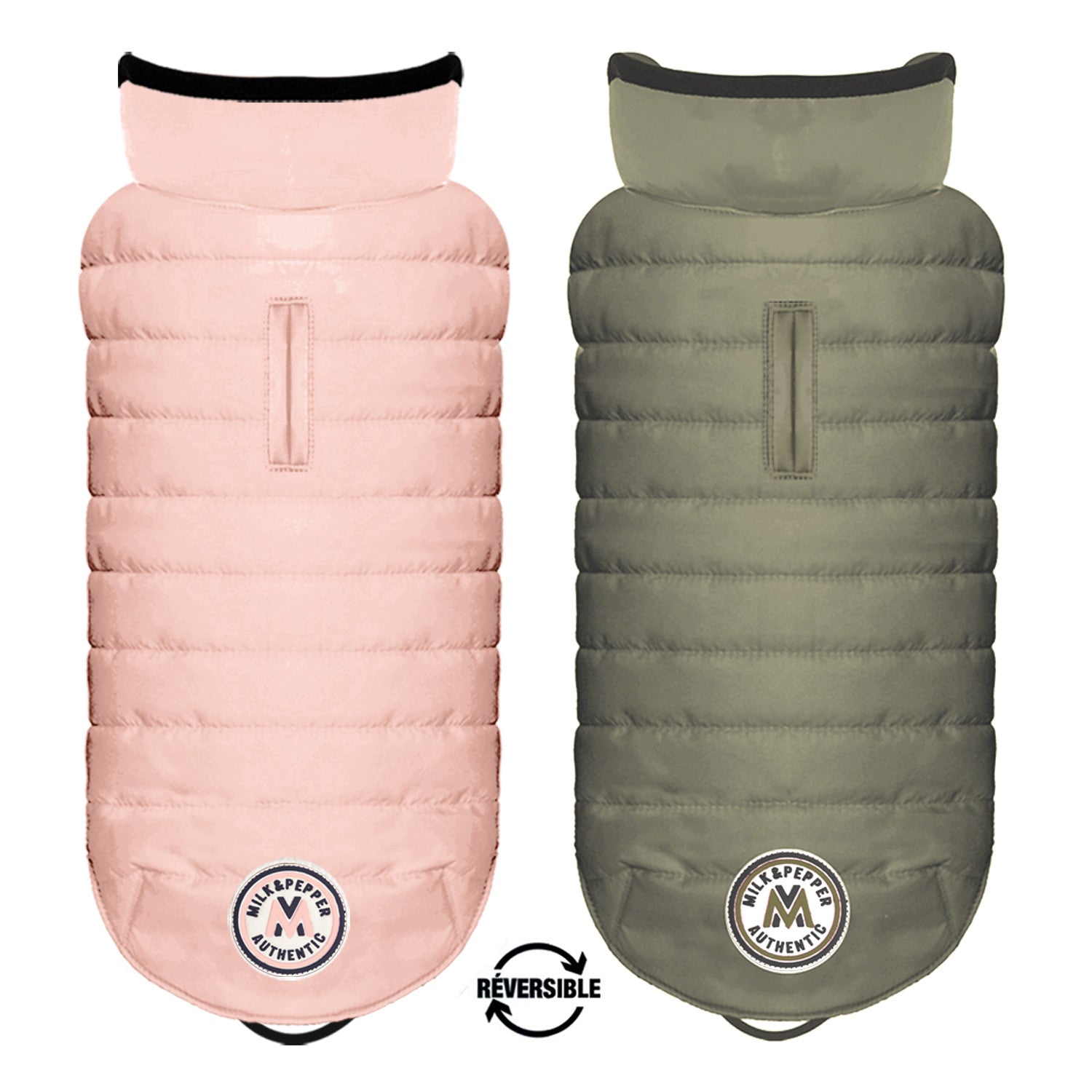 Obojstranná zimná bunda pre psa Milk&Pepper Arctik – khaki