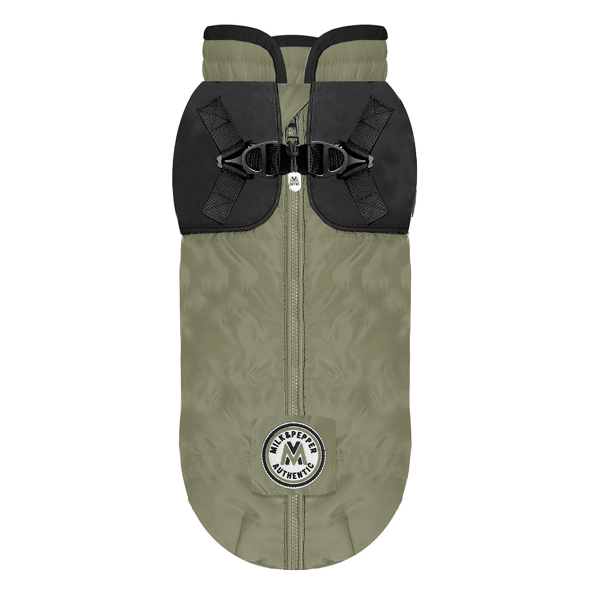 Pršiplášť s postrojom pre psa Milk&Pepper Skipper – khaki